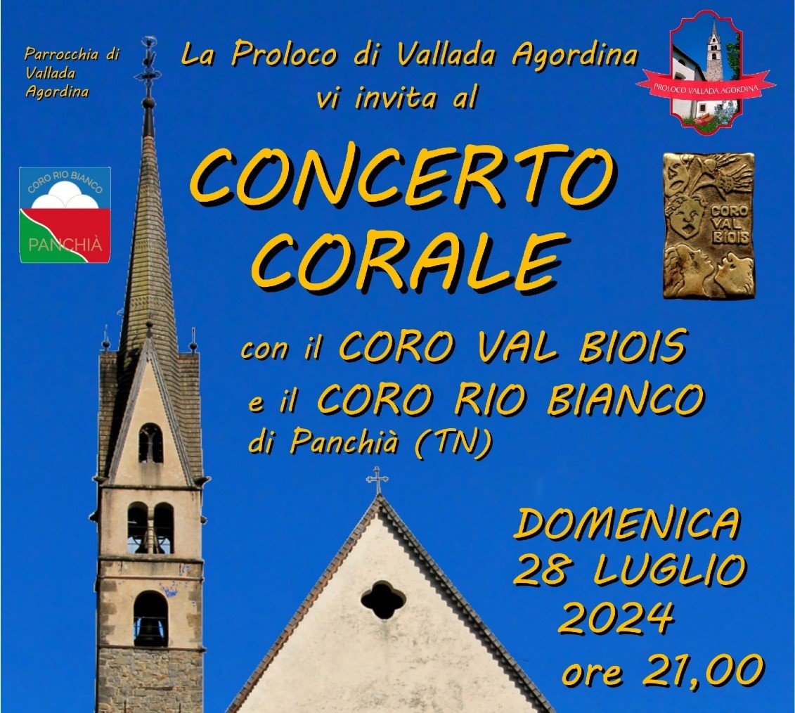 CONCERTO CORALE con il coro Val Biois e il coro Rio Bianco di Panchià 